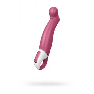 Вибратор Satisfyer Petting Hippo с загнутым кончиком - 22,9 см светло-бордовый 