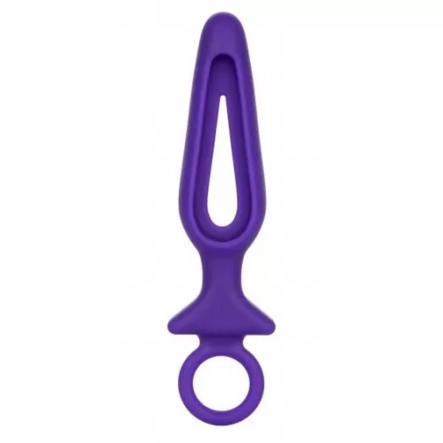 Фиолетовая силиконовая пробка с прорезью Silicone Groove Probe - 10,25 см фиолетовый 