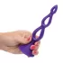Фиолетовая анальная елочка Silicone Triple Probe - 14,5 см фиолетовый 