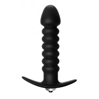 Чёрная анальная вибропробка Twisted Anal Plug - 13 см черный 