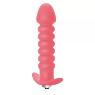 Розовая анальная вибропробка Twisted Anal Plug - 13 см розовый 