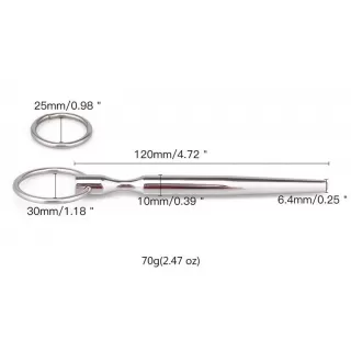 Металлический уретральный конусовидный плаг серебристый 