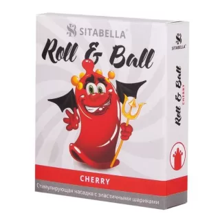 Стимулирующий презерватив-насадка Roll & Ball Cherry прозрачный 