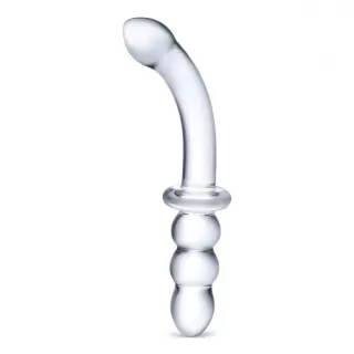 Прозрачный ребристый двусторонний стимулятор Ribbed G-Spot - 20 см прозрачный 