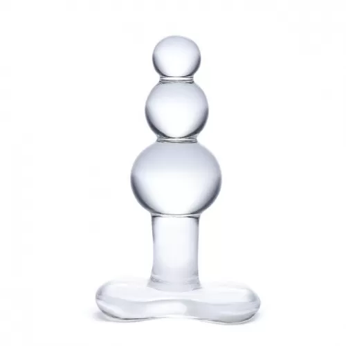 Прозрачная анальная пробка-елочка с 3 шариками Butt Plug with Tapere Base - 11 см прозрачный 