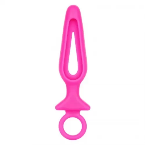Розовая силиконовая пробка с прорезью Silicone Groove Probe - 10,25 см розовый 