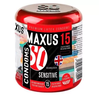 Ультратонкие презервативы MAXUS Sensitive - 15 шт  