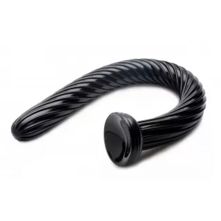 Большой анальный стимулятор-змея Hosed 19 Inch Spiral Anal Snake - 50,8 см черный 