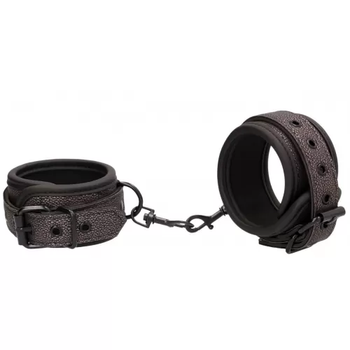 Серые наручники Elegant Hand Cuffs на карабинах серый 