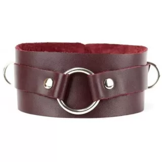 Бордовый широкий ошейник с кольцом Maroon Collar бордовый 