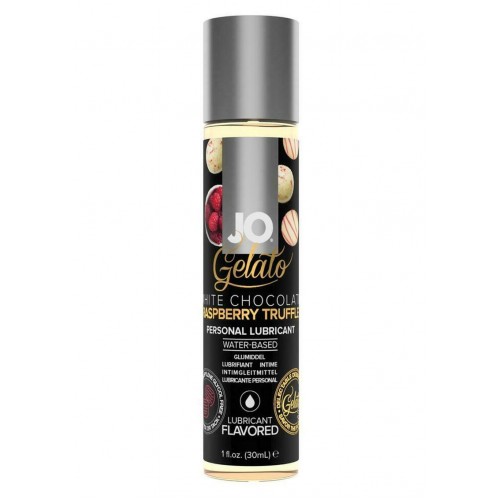 Лубрикант с ароматом трюфелей из белого шоколада и малины JO GELATO WHITE CHOCOLATE RASPBERRY TRUFFLE - 30 мл  