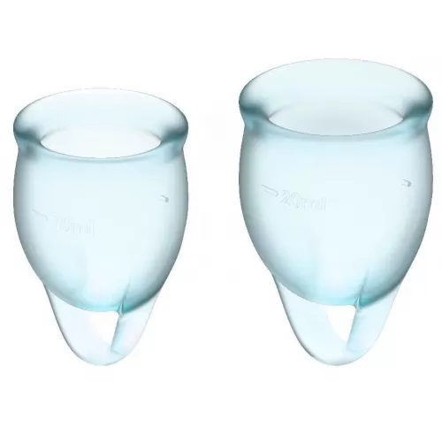 Набор голубых менструальных чаш Feel confident Menstrual Cup голубой 