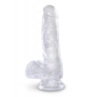 Прозрачный фаллоимитатор King Cock Clear 6  Cock with Balls - 17,8 см прозрачный 