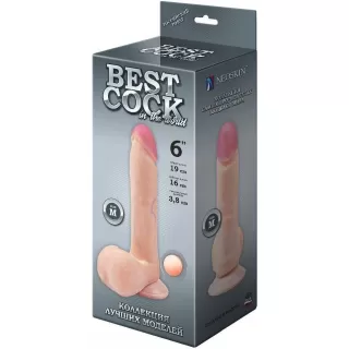 Телесный фаллоимитатор на присоске BEST COCK 6 - 19 см телесный 