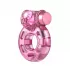 Розовое эрекционное кольцо с вибрацией Pink Bear розовый 
