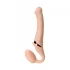 Телесный безремневой вибрострапон Silicone Bendable Strap-On - size M телесный 
