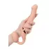 Телесный безремневой вибрострапон Silicone Bendable Strap-On - size M телесный 