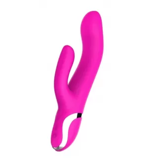 Розовый вибратор-кролик NAGHI NO.43 RECHARGEABLE DUO VIBRATOR - 23 см розовый 