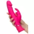 Розовый вибратор-кролик Realistic Dual Density Rechargeable Rabbit Vibrator - 25,5 см розовый 