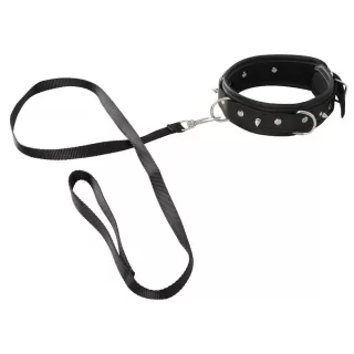 Черный ошейник Collar and Leash с поводком черный 