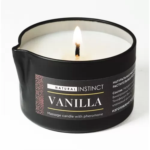 Массажная свеча с феромонами Natural Instinct VANILLA - 70 мл  