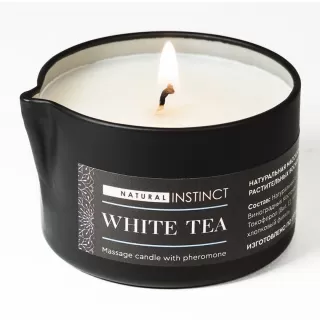 Массажная свеча с феромонами Natural Instinct WHITE TEA - 70 мл  