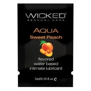 Лубрикант с ароматом спелого персика Wicked Aqua Sweet Peach - 3 мл  