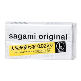 Презервативы Sagami Original 0.02 L-size увеличенного размера - 10 шт  