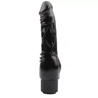 Черный вибратор Vibrating Naughty Cock - 20 см черный 