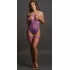 Боди с открытыми чашками и гартерами Open-cup Strappy Teddy фиолетовый S-M-L