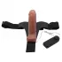 Страпон на трусиках с вибрацией Ultra Passionate Harness - 16 см карамель (темно-бежевый 