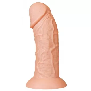 Телесный фаллоимитатор-гигант 9.5 Realistic Curved Dildo - 24 см телесный 