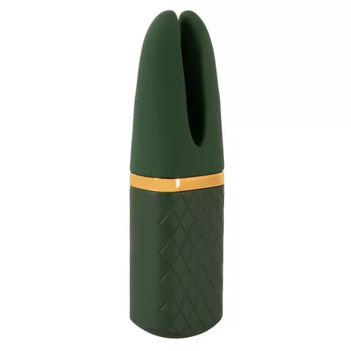 Зеленый вибратор Luxurious Split Tip Vibrator - 13,1 см зеленый 