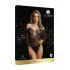 Пикантное боди Wonder Rhinestone Bodysuit с длинным рукавом черный S-M-L