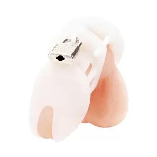 Белая клетка целомудрия Silicone Chastity Cage белый 