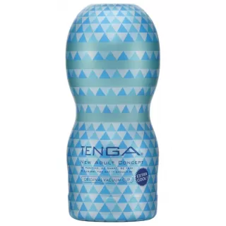 Мастурбатор с охлаждающей смазкой TENGA Original Vacuum Cup Extra Cool нежно-голубой 