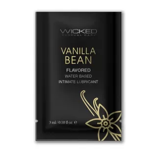 Лубрикант на водной основе с ароматом ванильных бобов Wicked Aqua Vanilla Bean - 3 мл  