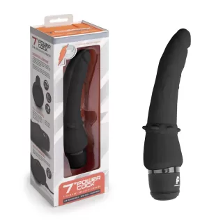 Черный анальный вибратор 7  Slim Anal Realistic Vibrator - 20 см черный 