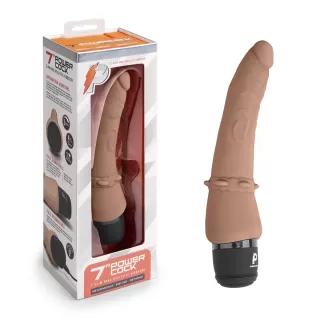 Кофейный анальный вибратор 7  Slim Anal Realistic Vibrator - 20 см кофейный 