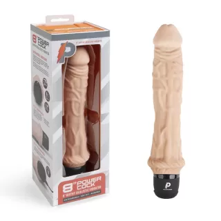 Телесный вибратор-реалистик 8  Girthy Realistic Vibrator - 24,5 см телесный 