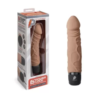 Кофейный вибратор-реалистик 6.5  Girthy Realistic Vibrator - 19 см кофейный 