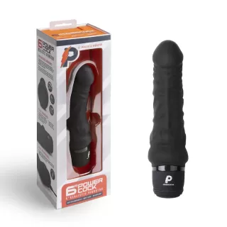 Черный вибратор-реалистик 6  Realistic Vibrator - 17 см черный 