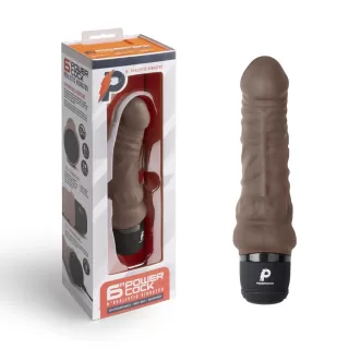 Коричневый вибратор-реалистик 6  Realistic Vibrator - 17 см коричневый 