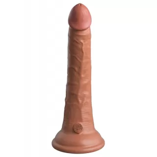 Кофейный фаллоимитатор 7  Silicone Dual Density Cock - 21 см кофейный 