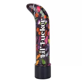 Черный мини-вибратор с цветочным принтом Lil Fucker Mini G-Spot Vibrator - 12,75 см черный 