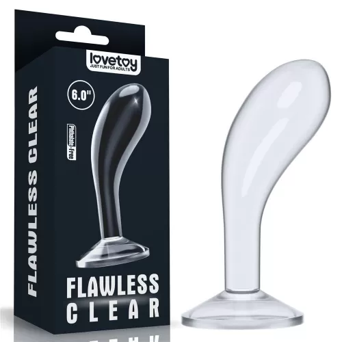 Прозрачный стимулятор простаты Flawless Clear Prostate Plug - 15 см прозрачный 