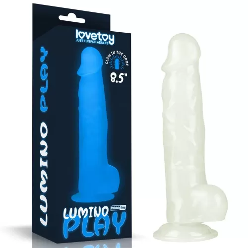 Прозрачный, светящийся в темноте фаллоимитатор Lumino Play Dildo - 21,5 см прозрачный 