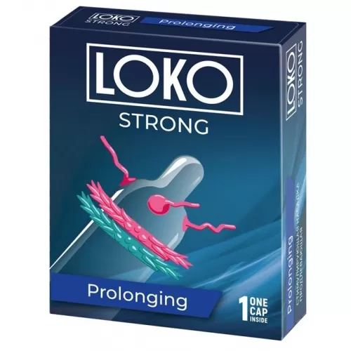 Стимулирующая насадка на пенис LOKO STRONG с продлевающим эффектом  