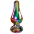 Радужная металлическая пробка Rainbow Metal Plug Large - 12,9 см разноцветный 