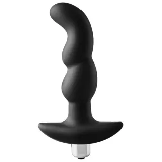 Черная вибропробка для простаты FantASStic Vibrating Prostate Plug - 14,5 см черный 